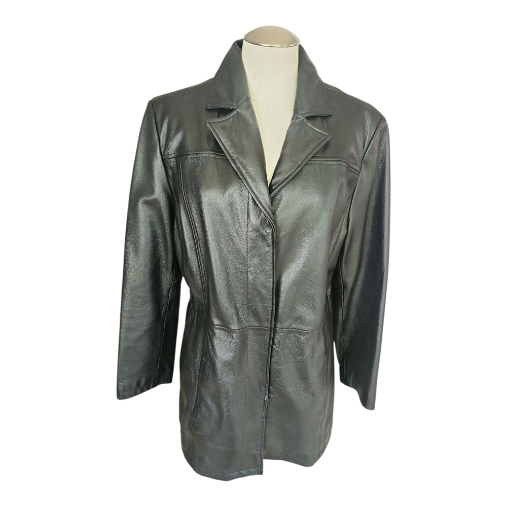 Modern Essentials Black Faux Leather Belted Jacket – Size Medium, Minimalist - Picture 4 of 10